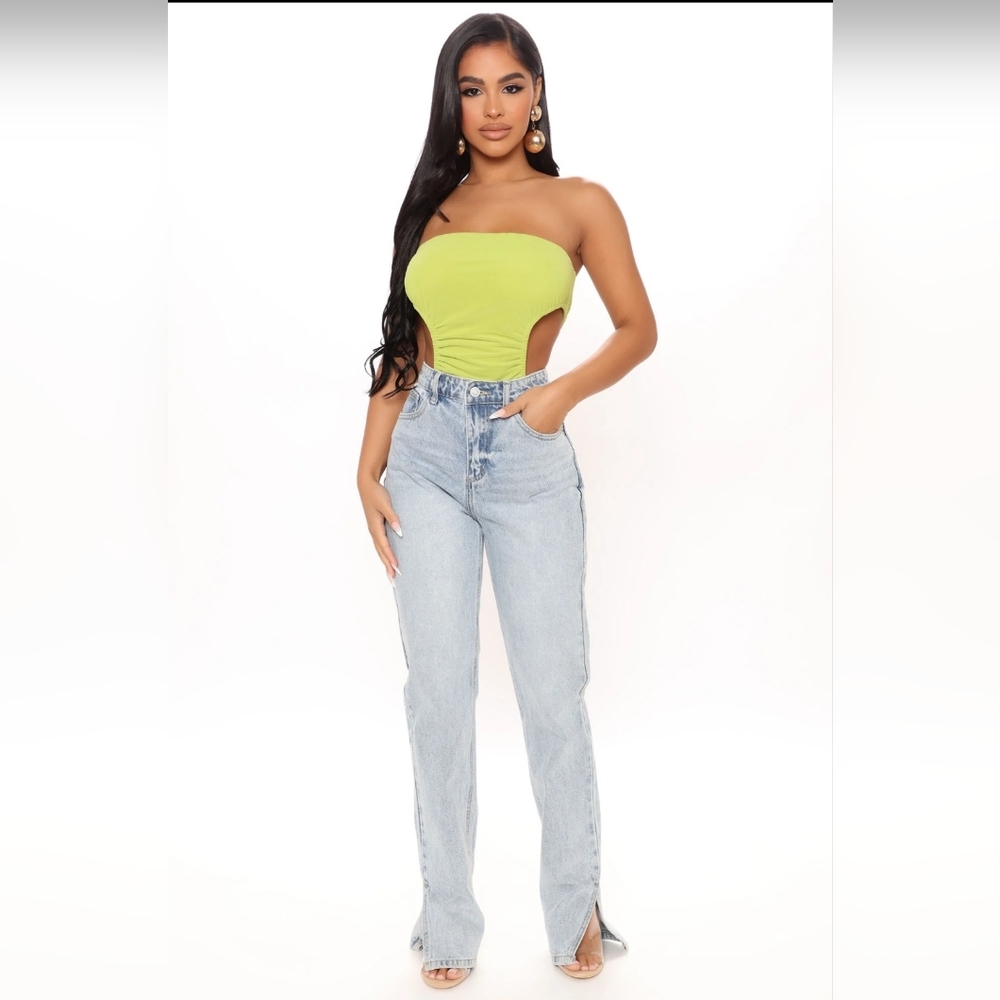 Fashion Nova- We Mesh Together Tube Bodysuit (Lime) *NEW* - Picture 2 of 10